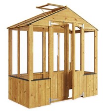 Wooden Greenhouse Garden Potting Shed Clear Glazing Double Door Mini Greenhouse