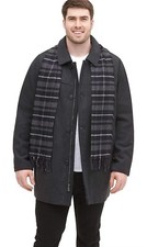 Dockers Men's Weston Wool Blend Coat Charcoal Sz Large Tall Scarf Insulated $180