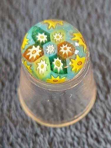 Vintage clear glass millefiori - vintage,
