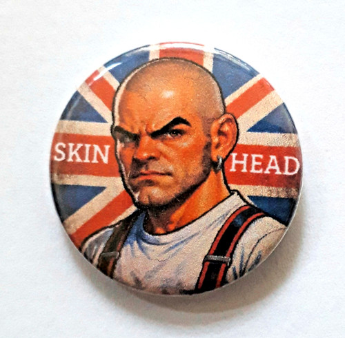 25mm badge skinhead on a - a,