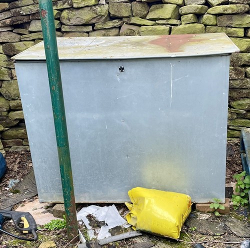 Large galvanised feed bin - bin, with
