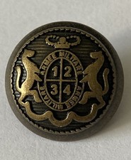 Real Metal Military Antique Brass / Bronze Shank Buttons 6pcs 19mm (30L)