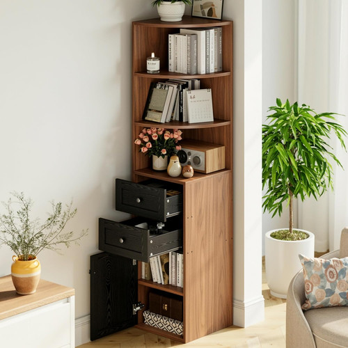 Chic corner bookshelf with - corner,