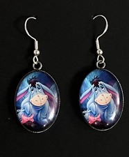 925 SILVER BLUE EEYORE EARRINGS WINNIE THE POOH DONKEY JEWELLERY GIFT FOR HER