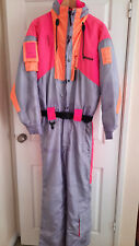 Vintage NEVICA Ski Suit Mens SMALL 36M Purple 90s Retro All In One Colour Block
