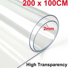 2mm Thick Clear Transparent Vinyl PVC Tablecloth Table Protector Plastic Cover