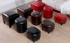 PU Leather Rivet Footstool