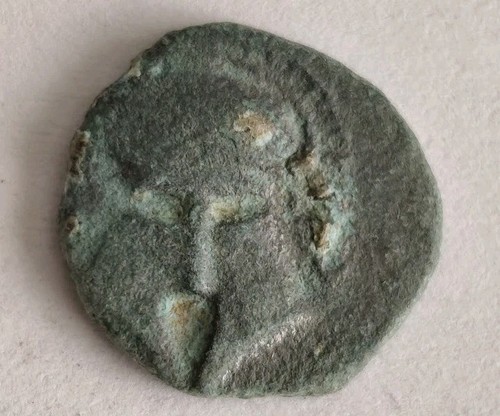 Ancient greek bronze coin with - ancient,