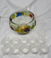 Punch Bowl & 10 glass cups