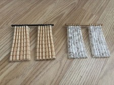 Vintage Lundby Dolls House White Net Curtains 1:16 Scale