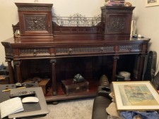 Antique Dresser . Very Solid Mahogany Wood ,9ft X2ft Lovely Carvings £1,300