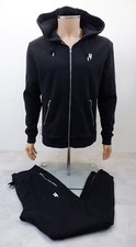 Yelir Mens Tracksuit Set Size L Large Full Zip Hoodie Sweatshirt Joggers Black
