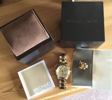 Ladies Michael Kors MK5384 Gold Colour Chronograph Watch 