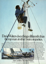 1989 The Cambrias David Walters Yachts Boat Yacht Portsmouth RI vintage Print AD