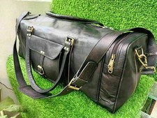 Bag Leather Travel Weekend Gym Men Luggage Duffle Holdall Overnight Genuine New