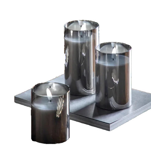 Pack glass grey candles - 3,