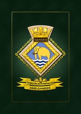HMS GANGES SHIPS BADGE/CREST -