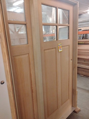 Solid wood exterior door with