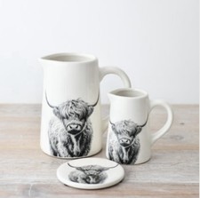 GLAZED SMALL HIGHLAND COW JUG, 11CM Rustic Country Style Home Decor