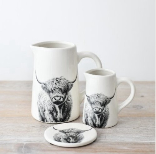 Glazed small highland cow - small, jug