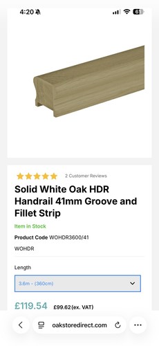 Oak engineered handrail with - engineered,