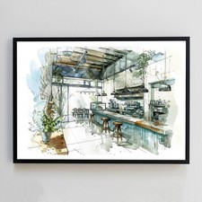 Coffee Shop Watercolour