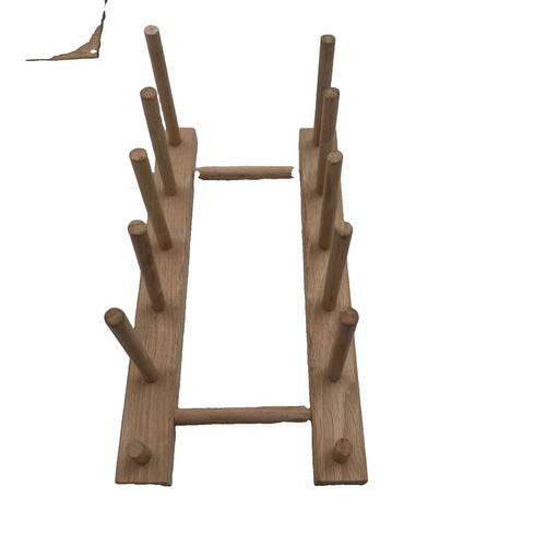 Wooden dish stand glass plate - glass,