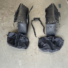 Highway Hawk Leather Saddle Bags With Inside Bags Also