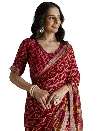 Women georgette bandhani - women's,