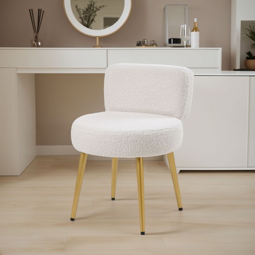 Teddy fleece vanity - fleece, stool