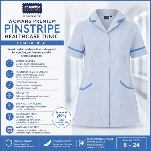 Womens hospital blue stripe - womens,