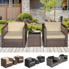 3Pcs Patio 2 Seater Rattan