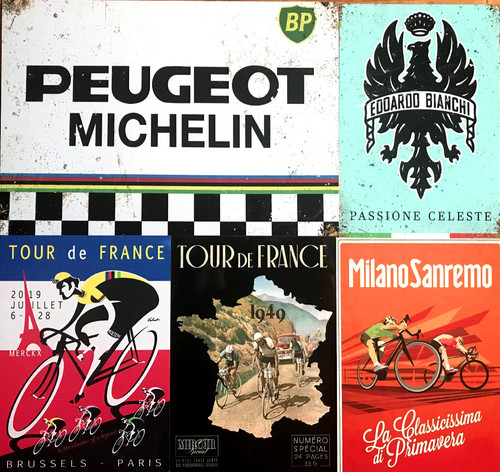 Cycling metal signs - metal, bike