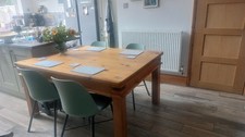 Large Farmhouse-Style Pine Solid Wood Dining Table 117cmx 150cm 