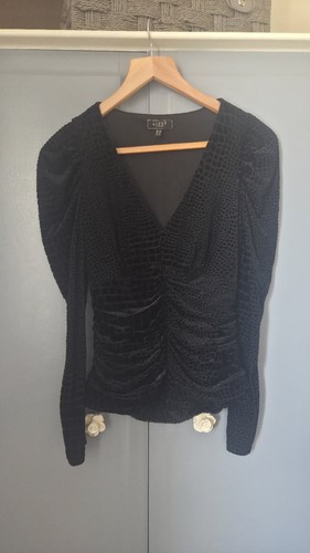 Lipsy black velour long sleeve - lipsy,