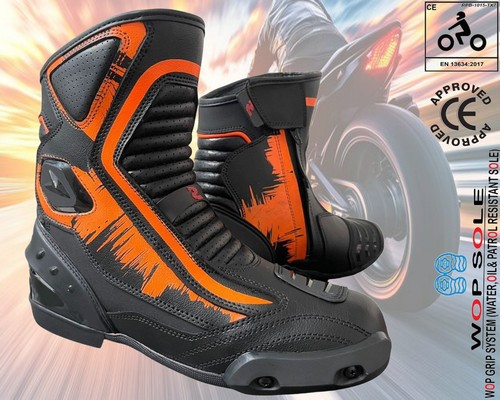 Orange black leather - orange/black,