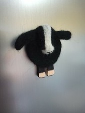 Zwartbles Sheep needle felted fridge magnet unique cute sheep magnet.