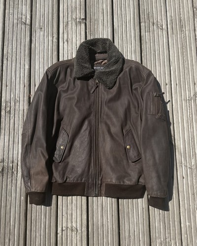 Mens woodland leather jacket - woodland,