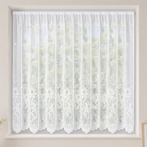White floral leaf lace - lace, net
