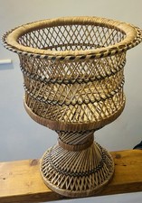 Vintage Wicker Planter Plant