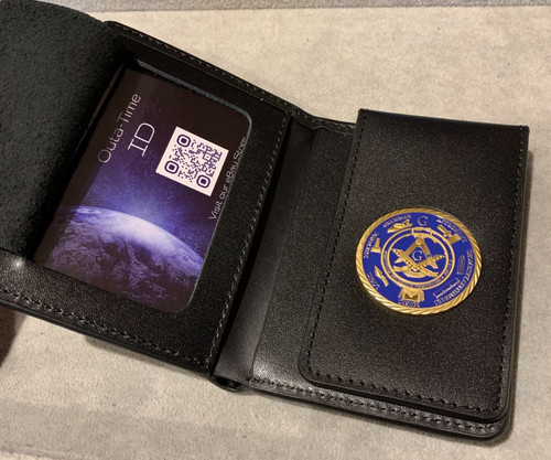 Leather wallet with - leather, id