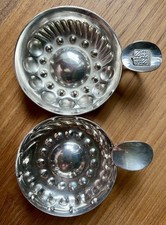  2 sommelier cups possibly silverplate tastevin impressed BOURGOGNE  & H.BEARD 