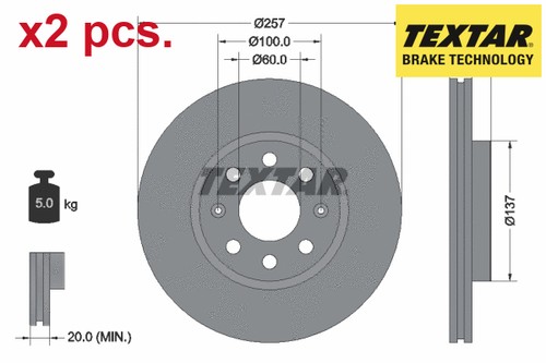 Pcs front brake disc set - x2,