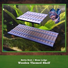 Aquarium Shelf Plant Ledge - Moss Growing, Shrimp Rest, Betta Hammock - Wooden