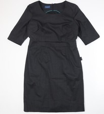 Cadenza Womens Grey Polyester Blend A-Line Size 14