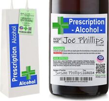 Funny Joke Prescription Alcohol Wine Label Bottle Bag Gift Bag Secret Santa Gift