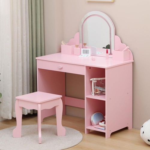 Led vanity table and stool - table, set