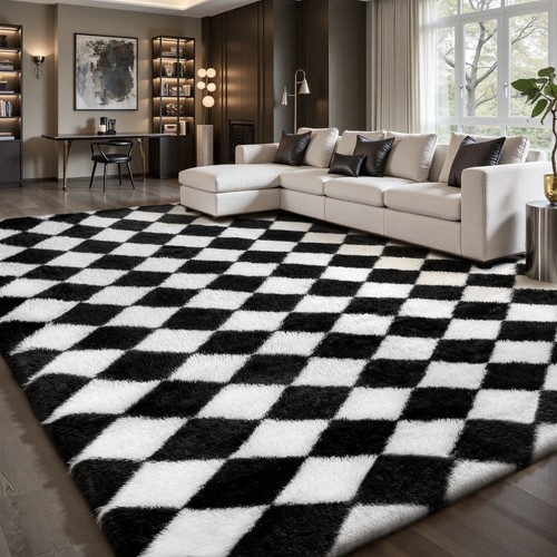 Fluffy rug large shaggy rugs - rug,