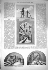 Old Antique Print 1871 Holborn