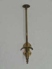 VINTAGE SOLID BRASS 14" COAT & HAT RACK WALL HANGER COMBINATION NEAT